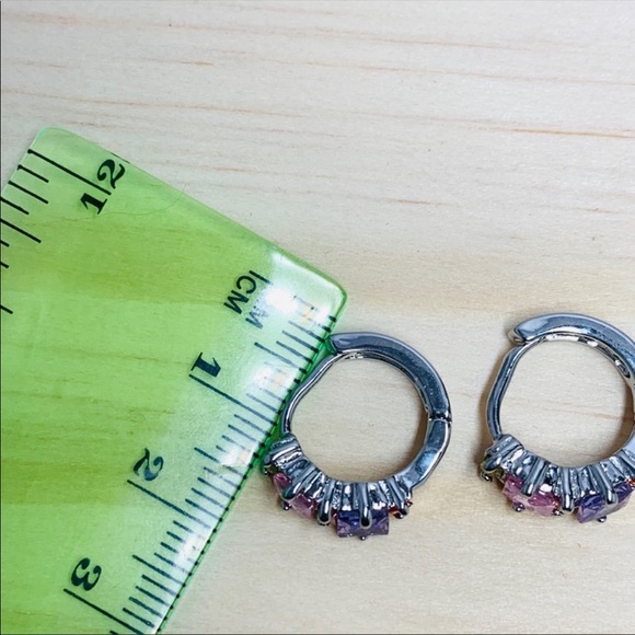 Sterling Silver 925 Colorful CZ Earrings - Picture 3 of 4